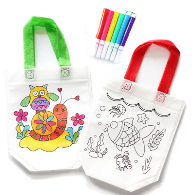 5 шт., Детские Разноцветные сумки для рисования | AliExpress