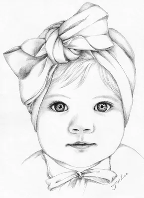 Поэтапно рисунок портрет ребенка - 68 фото