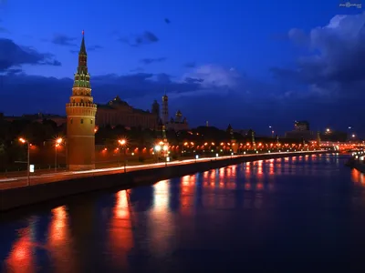 Обои на телефон: Река, Города, Ночь, Москва, Пейзаж, 8333 скачать картинку  бесплатно.