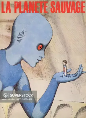КРЕА — портрет молодой женщины-художницы-робота, рисующей на холсте в «ФАНТАСТИЧЕСКОЙ ПЛАНЕТЕ» La planète sauvage, анимация Рене Лалу.