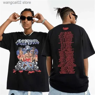 Мужские Футболки Рэп Playboi Carti Европейские И Американские Улицы Vintage  HipHop TShirt Мужчины Хлопок С Коротким Рукавом Футболки Музыка Футболка  Одежда T230626 От 597 руб. | DHgate