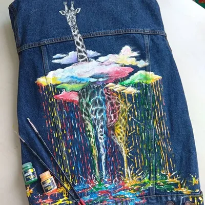 Denim Jacket Painting. Роспись джинсовой куртки. Роспись одежды. Рисунок на джинсовой  куртке. - YouTube