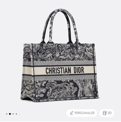 CHRISTIAN DIOR Trotter Saddle Bag Canvas Shoulder Bag in Black | COCOON
