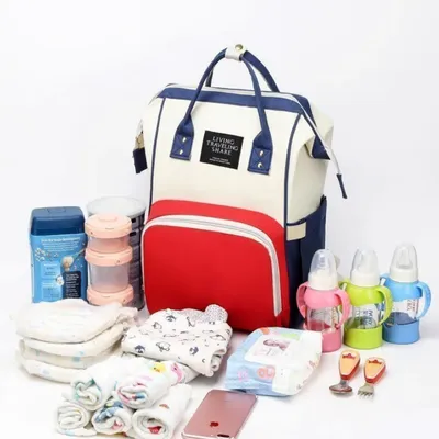 Сумка рюкзак для мам и малышей мультифункциональный органайзер на коляску с  термокарманом для бутылочки городской
