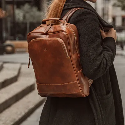 Women's Italian Leather Laptop Backpack - Von Baer