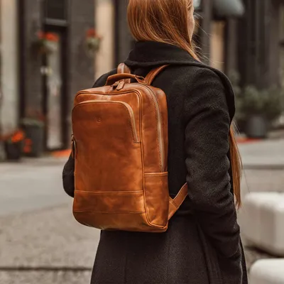 Women's Italian Leather Laptop Backpack - Von Baer