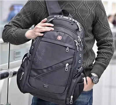 SA1015215 Рюкзак SwissGear, 15'' , чёрный/серый, полиэстер 900D, 35х23х48  см, 39 л
