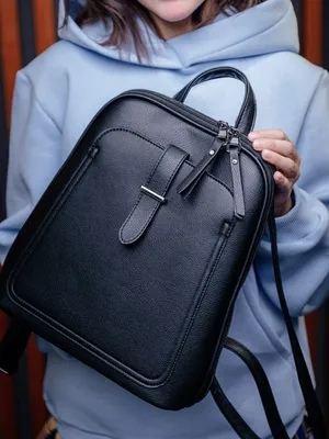 Кожаный женский рюкзак Олсен черный - BN-BAG-13-onyx - купить Кожаный женский  рюкзак Олсен черный - BN-BAG-13-onyx в Киеве и Украине, купить Кожаные  городские рюкзаки в интернет-магазине кожаных сумок blanknote.ua