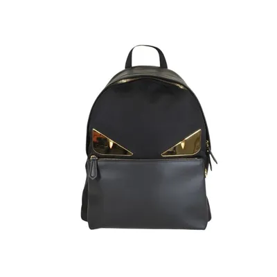 Fendi Medium Black Nylon Monster Backpack - Ann's Fabulous Closeouts