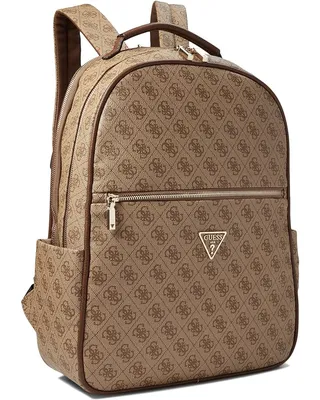 GUESS USA monogram-jacquard faux-leather Backpack - Farfetch