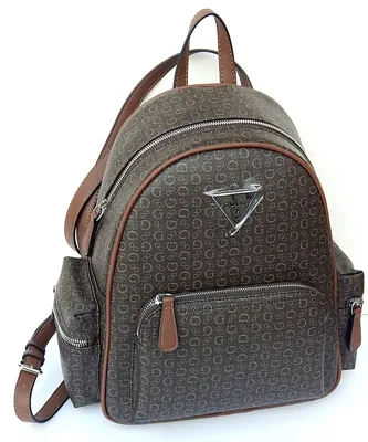 GUESS USA monogram-jacquard faux-leather Backpack - Farfetch