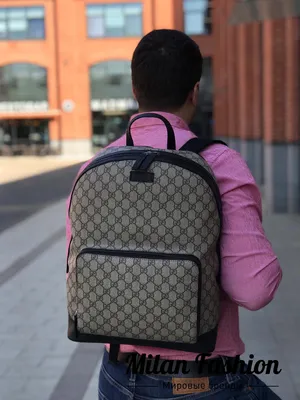 Black GG-canvas and leather backpack | Gucci | MATCHES UK