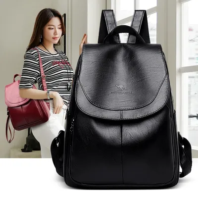 New Women Leather Backpacks High Quality Female Vintage Backpack For Girls  School Bag Travel Bagpack Ladies Sac A Dos Back Pack
