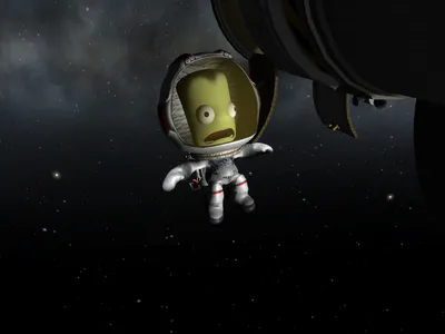 Сообщество Steam :: Capturas de tela :: Боб Керман немного напуган во время выхода в открытый космос.