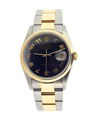 Rolex Datejust 16203 Men 18K Yellow Gold Stainless Steel Watch Slate Arabic  Dial | eBay