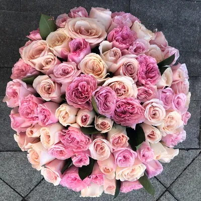 Красивый букет из 77 садовых кенийских роз по цене 20276 руб. заказать с  доставкой по Москве - свежие цветы от интернет-магазина \