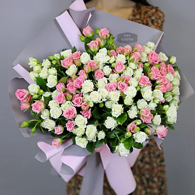 Букет из 25 кустовых роз - Доставкой цветов в Москве! 20788 товаров! Цены  от 487 руб. Цветы Тут