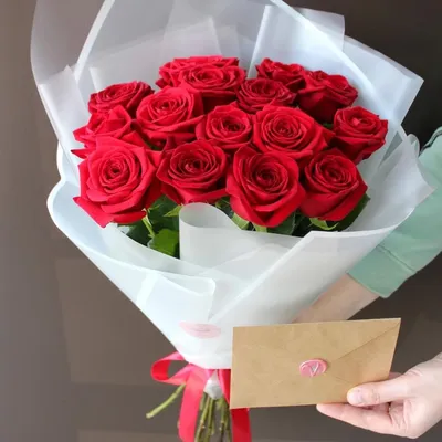 Купить Букет из 15 красных роз 60 см в Краснодаре с доставкой.