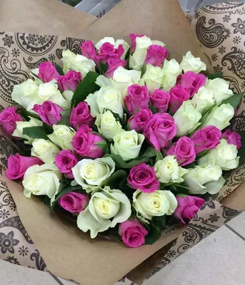 45 роз микс (Кения) заказать с доставкой в Челябинске - салон «Дари Цветы»