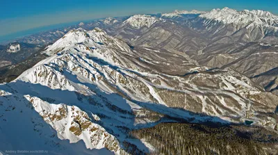 Подробные фото склонов Роза Хутор с воздуха. – The White Peaks