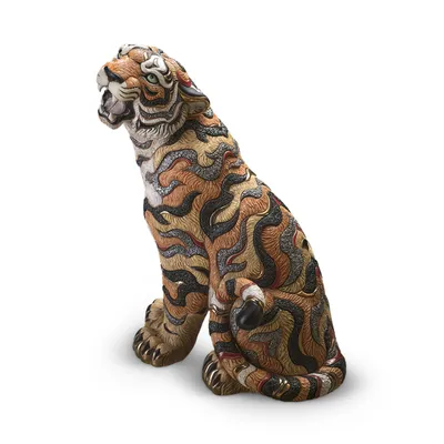 Ceramic Tiger Figurine | De Rosa Collection | Sitting Tiger