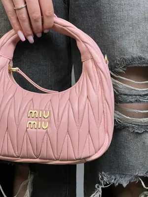 Женская кожаная сумка Miu Miu Wander mini hobo 20 розовая LM-17443 –  Lazurka Mall