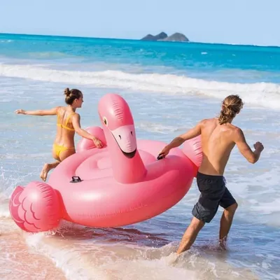 Купить Надувной круг для плавания Intex \"Розовый Фламинго с блестками\"  89х71х99 см aveN56251klb в интернет магазине КОЛОБОК