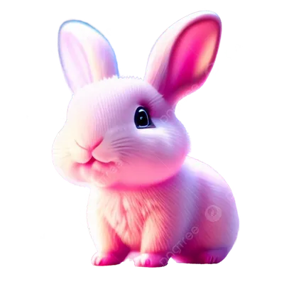 Cute cartoon AI generated happy bunny character jumping on pink background.  Adorable rabbit for easter spring holiday design. 3d render illustration  Stock Illustration | Adobe Stock