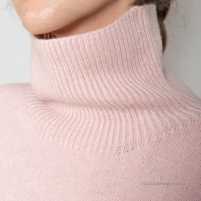 Cashmere sweater pink with side slit | Pala-Cashmere