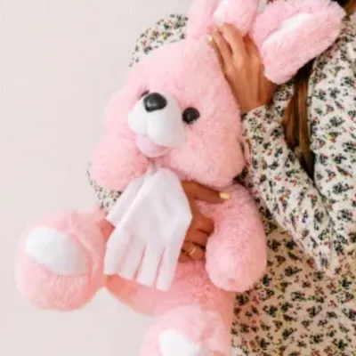 Зайчик 40 см, Мягкая игрушка! Заяц плюшевый, мягкий, милый, с бантиком,  Зайка розовый — купить в интернет-магазине по низкой цене на Яндекс Маркете