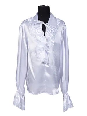 Нарядная белая школьная блузка с воротником-жабо и пышным рукавом - Leya.me  - красивая детская одежда