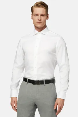 Рубашка из смесового хлопка Slim fit (арт. BO21C004601) для мужчин купить  по цене 10 600 ₽ руб. с доставкой по России в интернет-магазине BOGGI