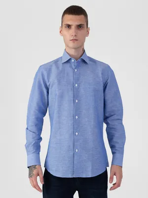 Мужчинам – мужская одежда :: Рубашки мужские :: Рубашка мужская синяя Arber