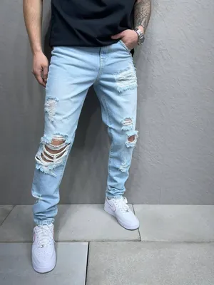 Rapper Retro Loose Denim Pants Dancing Taper Baggy Ripped Jeans mens jeans  M XL | eBay