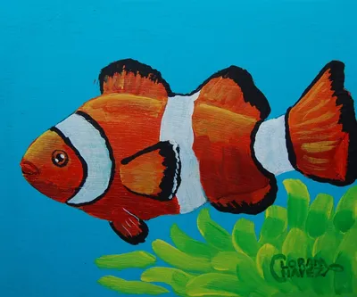 Рыба клоун рисунок - 59 фото
