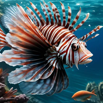 Красная рыба-лев - Океанариум