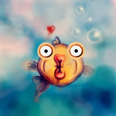 Прикольные рисунки влюбленных рыбок - фото и картинки abrakadabra.fun