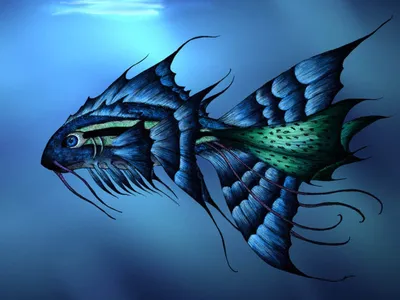 Фантастическая рыба рисунок - 71 фото
