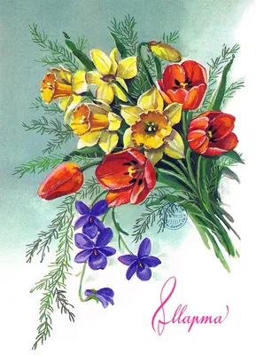 Советские открытки к 8 МАРТА международный женский день страница (12-28)