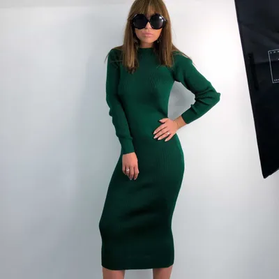Зеленое вязаное платье - купить в интернет-магазине одежды Shapar