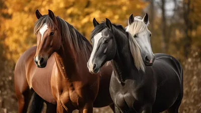 Скачать обои лошадь, осень, конь, грива, жеребец разрешение 640x960 #102458