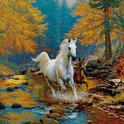 Красивая девушка на лошади осенью» — создано в Шедевруме