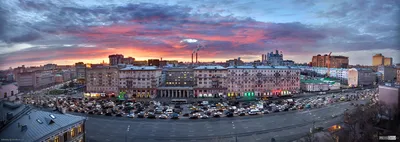 Москва | Фотографии | №3339 (Панорама: Садовое. Закат. Пробка.)