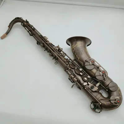 Реальные картинки Марк VI Тенор Саксофон BB Tune Antique Медь Woodwind  Инструмент с корпусом Golves