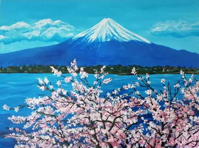 Пейзаж. Весна. Сакура. Сакура цветок. Фудзияма – купить онлайн на Ярмарке  Мастеров – ODP3MRU | Картины, Россошь