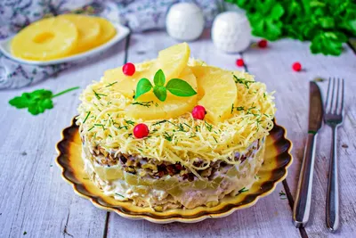 Салат с копченой курицей и ананасами - пошаговые рецепты на povarenok.by