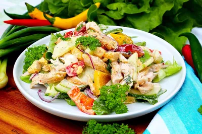 Салат из курицы с овощами рецепт фото пошагово и видео - 1000.menu