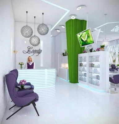 Дизайн интерьере салона красоты Vernisage в Москве