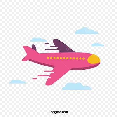 плоский самолет PNG , ручной росписью самолет, самолет иллюстрация, розовый  самолет PNG картинки и пнг рисунок для бесплатной загрузки