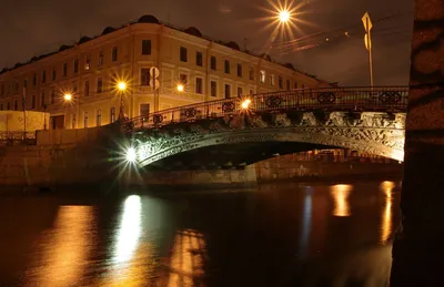 Обои Санкт Петербург, город, мост, ночь, отражение - картинка на рабочий  стол и фото бесплатно